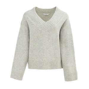 Miso Womens/Ladies Knitted V Neck Sweater / Gray